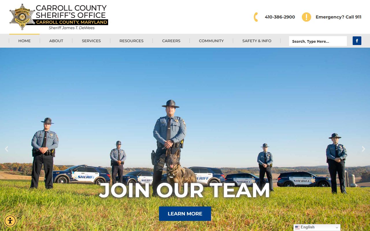 Carroll County Sheriff's Office website for bench warrant enforcement