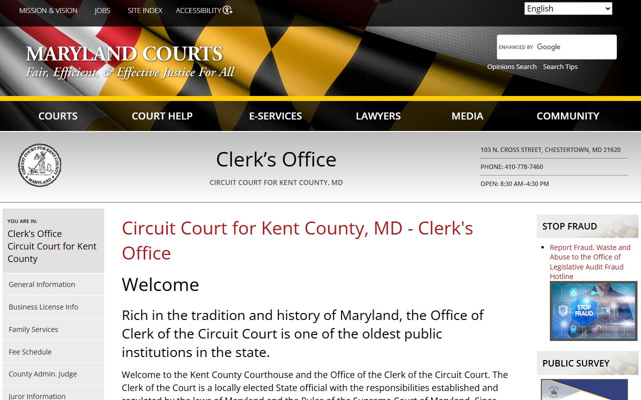 Kent County Circuit Court Clerk page for bench warrants records