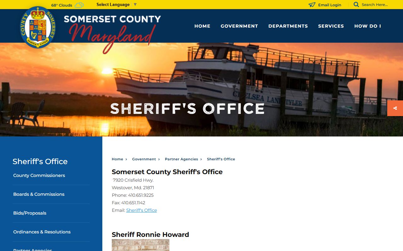 Somerset County Sheriff office page for Somerset County bench warrants