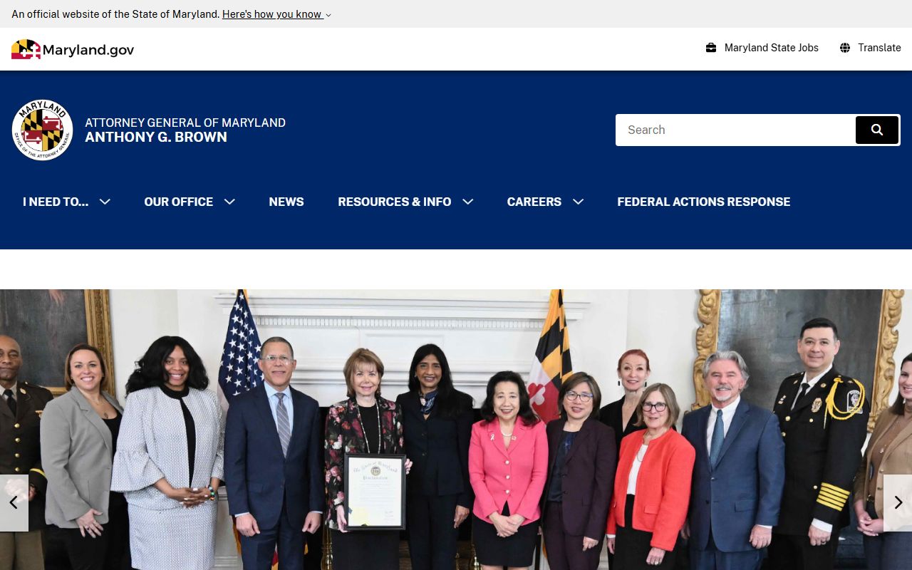Maryland Attorney General office for statewide legal resources